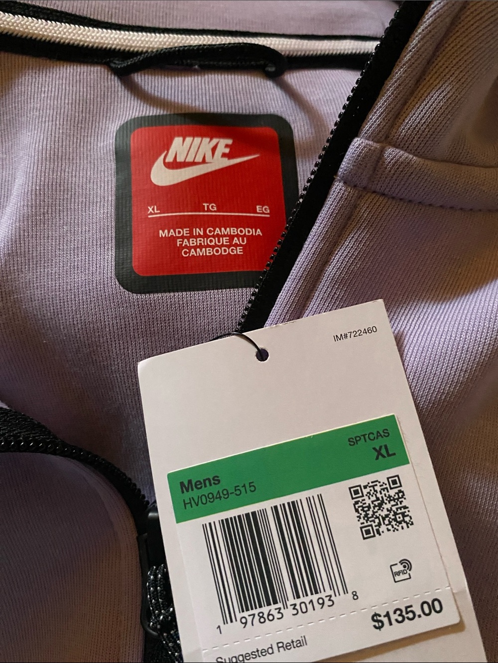 🆕 Nike Tech Fleece Windrunner Full Zip Hoodie Hydrangeas Black XL - Picture 11 of 11
